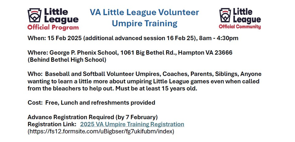 2025 Volunteer Umpire Training